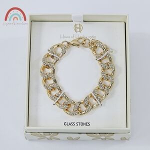 New! House of Harlow 1960 Chunky Chain Gold Tone Bracelet